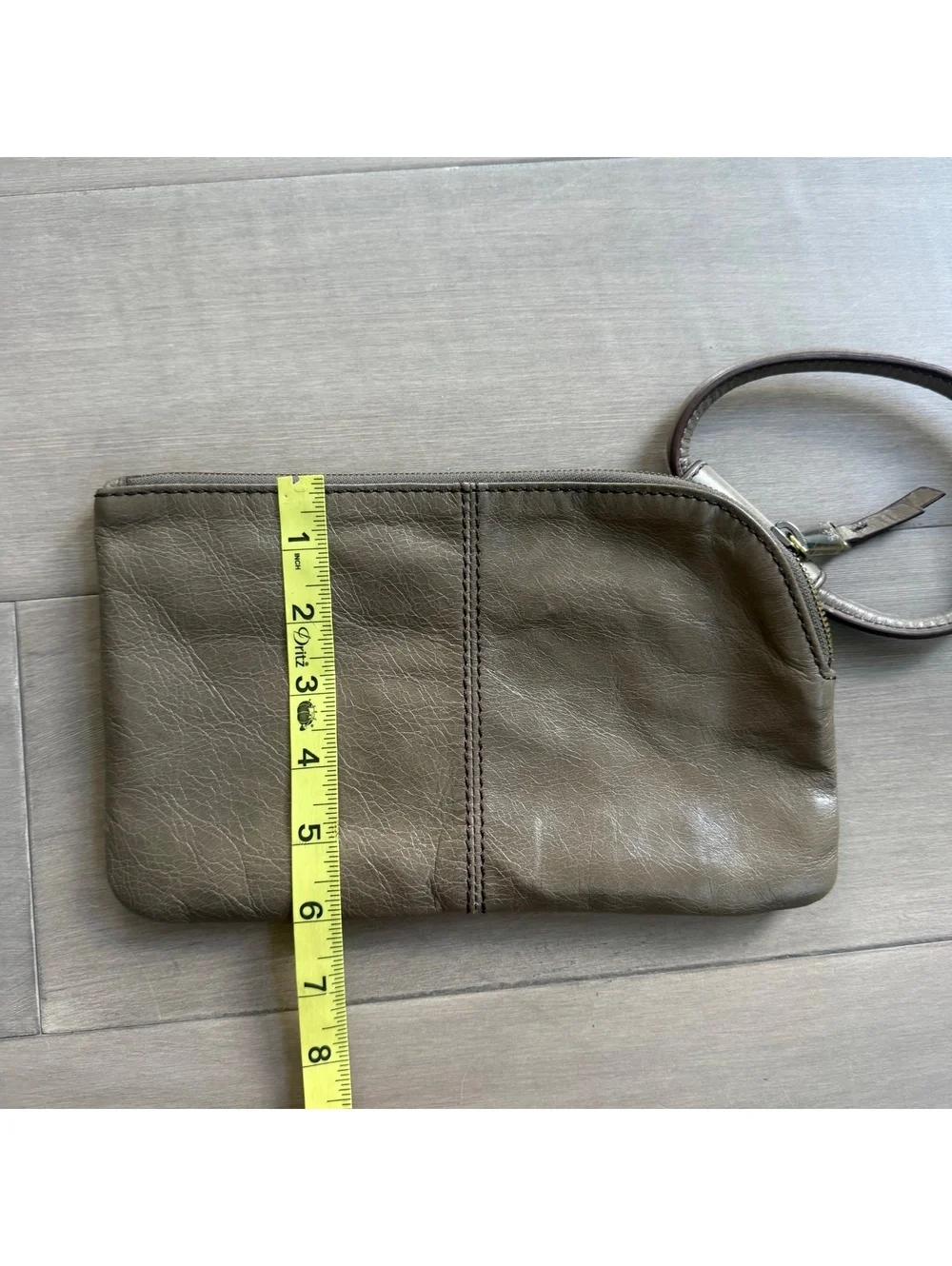 Hobo Olive Green Leather Wristlet Clutch